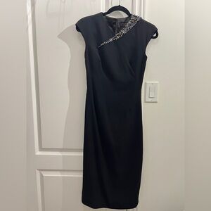 Ted Baker Black Cocktail Dress with Sleeveless and Embellished Ted Size 1 | US 4